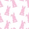 Seamless pattern easter bunny silhouettes plaid vector illustration