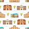 Seamless pattern with educational buildings