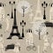 Seamless pattern - Effel Tower, street lights