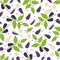 Seamless pattern with eggplants. Vector illustration. Flat style.