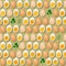 Seamless pattern with eggs, yolks and parsley leaves.