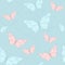 Seamless pattern with elegant butterflies