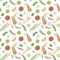 Seamless pattern element Tom Yam Kung, spicy Thai soup with shrimp