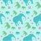 Seamless pattern elephant, vector, illustration