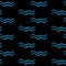 Seamless pattern with embroidery stitches imitation little blue