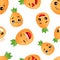 Seamless pattern emoji pineapple emoticons with different emotions, smile, laugh, anger, cry, love.