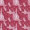 Seamless pattern, endless texture on a square background - cat with guitar and dancing mice - graphics. Party, fun