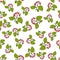 Seamless pattern with English hawthorn