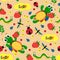 Seamless pattern enjoy with colorful turtles - vector illustration, eps