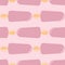 Seamless pattern with eskimo pie in pink colors