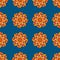 Seamless pattern with Ethnic mandala made of wavy petals, beautiful vintage flower pattern, floral ornament