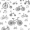 Seamless pattern with ethnic style bikes