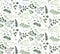 Seamless pattern of Eucalyptus palm fern different tree, foliage