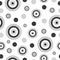 Seamless pattern with evil eye in black and grey colors