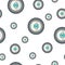 Seamless pattern with evil eye in grey and turquoise colors vector