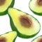 Seamless pattern exotic fruit of tropical avocado. watercolor il