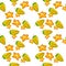 Seamless pattern with exotic tropical carambola fruits. Sweets and yummies