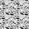 Seamless pattern with extraterrestrial aliens gamers.