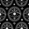 Seamless pattern eyes magic emblem.Mystic vintage style.