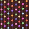 Seamless pattern for fabric, textile, wrapping paper, wallpaper and other decoration with glass colorful hanging balls. Christmas