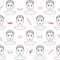 Seamless pattern of face plastic surgery with line icons. Flat design. Vector