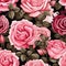 seamless pattern faded pink roses