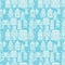 Seamless pattern with fairy tale houses, lanterns