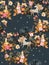 Seamless pattern with fairy unicorns in the summer forest. Starry night. Print for fabric, wallpaper