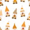 Seamless pattern Fall Gnomes vector illustration. Thanksgiving Gnomes