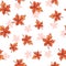 Seamless pattern with falling maple red leaves.