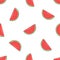 Seamless pattern with falling watermelon slice