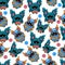 Seamless pattern with fantastic cute vector owl
