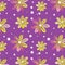 Seamless pattern from fantastic flowers on a lilac background.