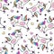 Seamless pattern with fantastic unicorn. Cartoon children background