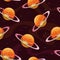 Seamless pattern with fantasy cartoon food planet.