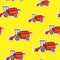 Seamless pattern with farm combine