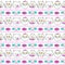 Seamless pattern with fashion patch badges with cats, lips and envelopes. Vector background with stickers, pins, patches
