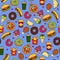 seamless pattern with fast food icons