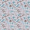 Seamless pattern of Fathers day. Flat set icons on grey background.