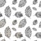 Seamless pattern, feathers, black and white