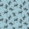 Seamless pattern with feathers. Free hand drawing