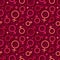 Seamless pattern with the female gender symbol