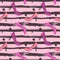 Seamless pattern with female high heel shoes on striped and dotted background