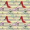 Seamless pattern with female high heel shoes on striped and dotted background