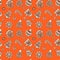 Seamless pattern with festive gingerbread cookies of different shapes