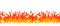 Seamless pattern of fire, flames. Various burning flames. Fire flame, hot flaming bonfire. Decorative background. Seamless border,