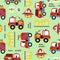 Seamless pattern of firefighter cartoon