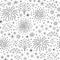 Seamless pattern with fireworks and petards.