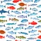 Seamless pattern with fish