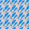 Seamless pattern with fish lemon and herbs.